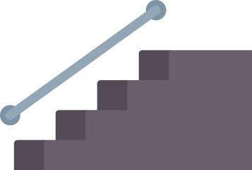 Poster - Minimalist illustration of a staircase with a railing, representing the concept of climbing to success