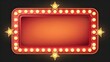 © Daniel - Retro Red Illuminated Signboard with Golden Stars for Advertisement