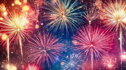 Poster - Mesmerizing Fireworks Burst in Vibrant of Joy and Wonder