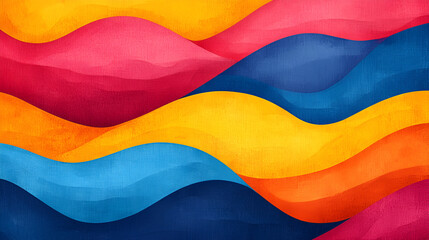 Aufkleber - Vibrant abstract waves in bright colors create a dynamic visual effect in an artistic design