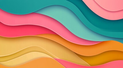 Canvas Print - Vibrant abstract waves of color creating a dynamic background in a modern design style