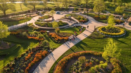 Sticker - Aerial View of a Beautiful Garden