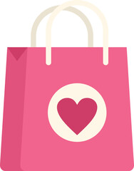Poster - This pink shopping bag is showing some love with a heart symbol, perfect for valentine's day