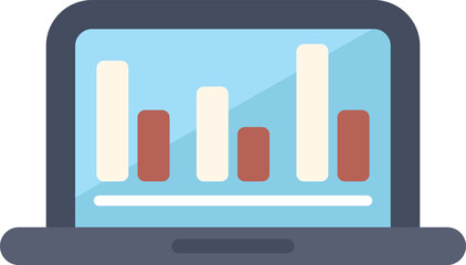 Poster - Laptop displaying colorful bars representing data analysis and business performance