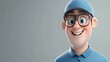 © Nathamanee - A cartoon man with glasses and a blue shirt is smiling