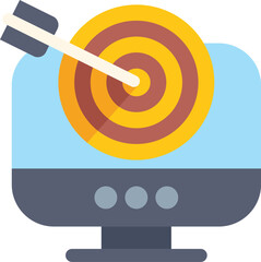 Poster - this minimal icon illustration represents achieving a digital goal or objective