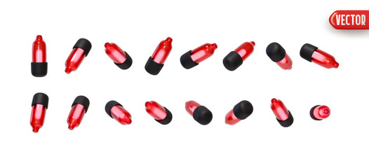 Wall Mural - set of decorative garland red lights. realistic christmas festive 3d element. new year decorations o
