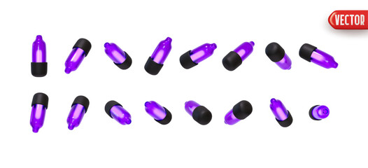 Wall Mural - set of decorative garland purple lilac soft lights. realistic christmas festive 3d element. new year