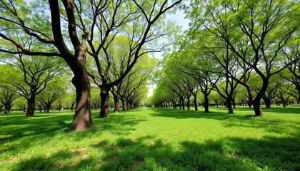 Sticker -  A serene park path inviting a leisurely stroll