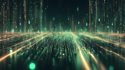 Abstract digital background with glowing lines and particles, creating a futuristic and technological aesthetic.