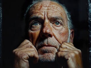 Poster - Thoughtful Portrait of an Elderly Man