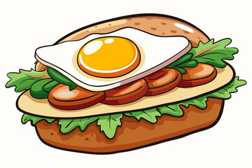 Breakfast set with sandwich and egg