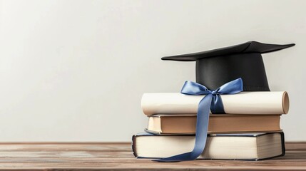 Wall Mural - Graduation Cap, Diploma, and Books