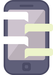 Poster - smartphone with chat bubbles illustrating an instant messaging conversation