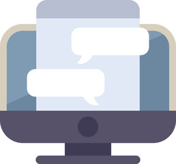 Poster - desktop computer is displaying an instant messaging application, showing two empty speech bubbles re