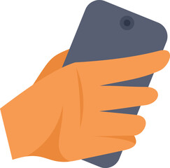 Fototapete - Hand holding smartphone taking photo or video flat icon design