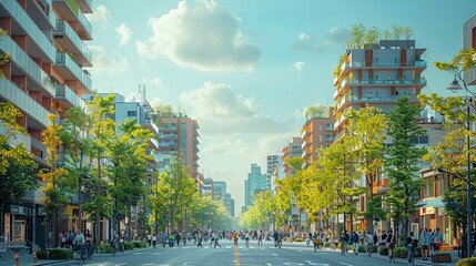 Wall Mural - Detailed photo showing the challenges of overpopulation and its effect on public health resource management and environmental sustainability in urban areas. high resolution Illustration, in the style