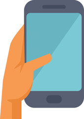 Poster - hand is holding a smartphone and the index finger is touching the screen