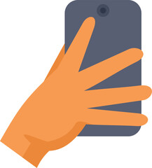 Poster - hand holding a smartphone vertically, taking a photo or video