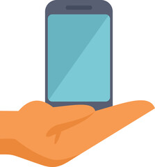 Sticker - Hand is holding a smartphone with a blank screen, perfect for showcasing your mobile app design