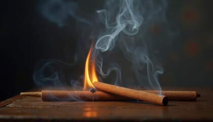  Emberlit incense sticks casting a warm glow