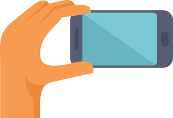 Sticker - Hand is holding a smartphone horizontally, possibly taking a photo or recording a video