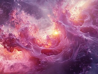 Poster - Cosmic Fluid: A Vibrant Abstract Space Painting