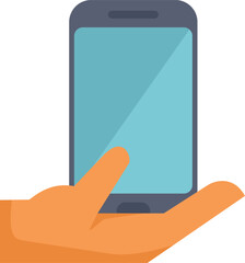 Poster - Hand is holding up a smartphone with a blank screen, perfect for showcasing a new app or mobile website