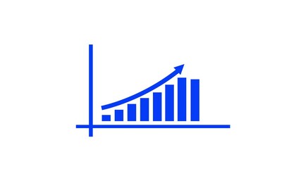 Business graph chart with upward trend animation. abstract business growth graph animation. arrow line and technology background animation. business increase graph animation.