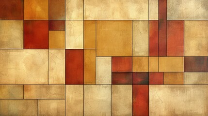 Wall Mural - Close-up of a grid pattern with intersecting lines in muted earth tones forming a series of rectangles and squares for a subtle refined background effect. high resolution Illustration, in the style