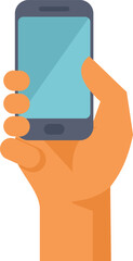 Poster - Hand is holding a smartphone with a blank screen, perfect for showcasing your mobile app or website design