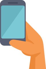 Poster - Hand is holding a smartphone with a blank screen, perfect for showcasing your app or website design