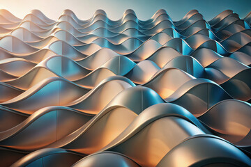 Poster - The sunlight dances on a series of metallic waves, creating a stunning interplay of light and shadow