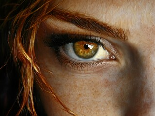 Wall Mural - Intense Green Eyes: A Close-Up Portrait