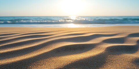 Wall Mural - Golden Sand Beach at Sunset