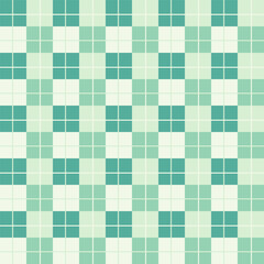 Wall Mural - Plaid repeat pattern in green.Gingham seamless pattern with stripes.Checkered tartan Geometric graphic vector illustration background.