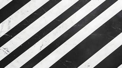 Poster - Black and White Marble Stripes Diagonal