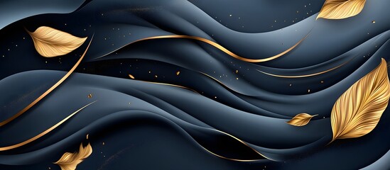 Wall Mural - Abstract Blue and Gold Background