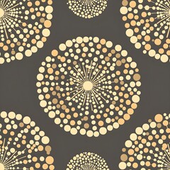 Wall Mural - Abstract Pattern of Yellow Circles on a Dark Background