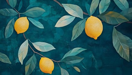 Sticker - Lemons on Teal Branch