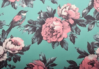 Sticker - Floral Pattern with Bird