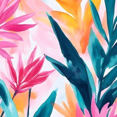 Wall Mural - Tropical Watercolor Abstract