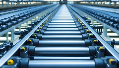 Efficient roller conveyor system for streamlined transportation in production line operations