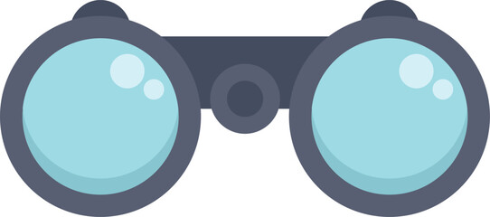 Poster - simple binoculars with blue lens, illustrating a concept of discovery, searching, looking, vision