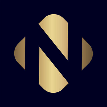 Unique style modern N letter logo design with awesome color
