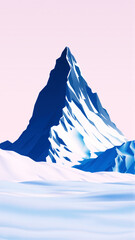 Wall Mural - Solitary sharp mountain peak in winter