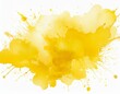 © AustinSANC - Abstract yellow color painting illustration - watercolor splashes or stain, isolated on white background (Generative Ai).