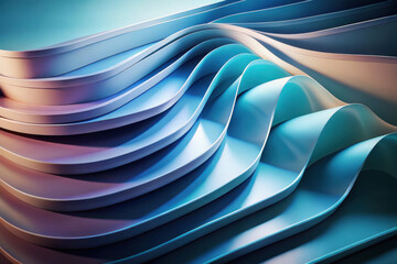 Poster - Waves of colorful undulating layers create a mesmerizing abstract design in a vibrant gradient showcasing modern artistic expression. Generative AI