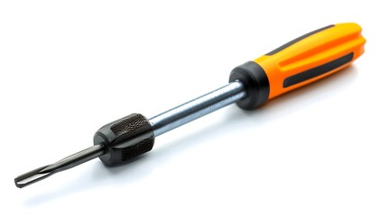 Orange screwdriver isolated on white background.