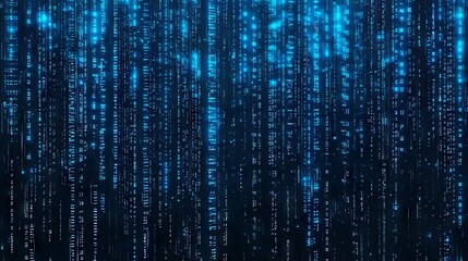 a blue background with a lot of binary code on it